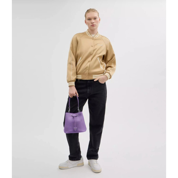 Coach Rowan Bucket Bag Shoulder/Crossbody In Leather & Canvas Iris CBH06 NWT - Picture 7 of 12